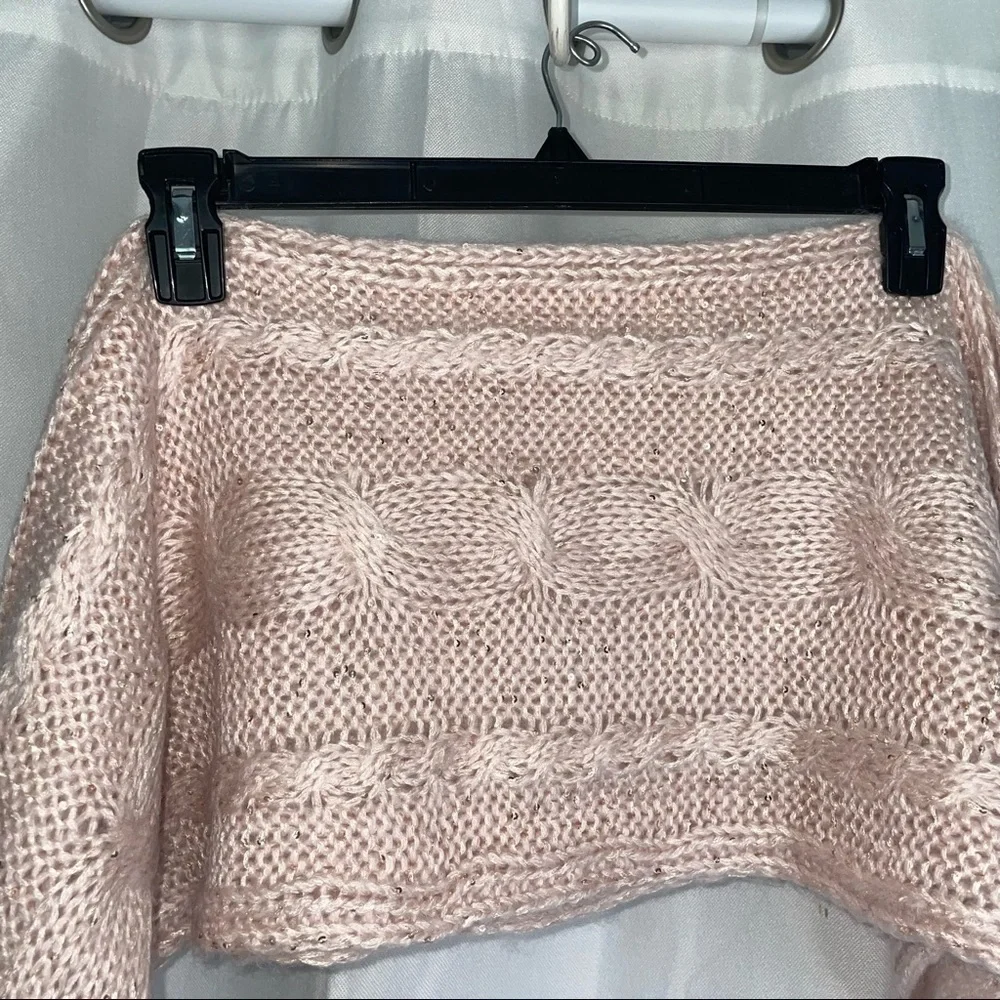 Jessica Simpson Scarf Cable Knit Sequin Sparkle Design
